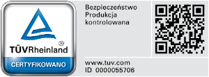 Certyfikat bezpieczeństwa i jakości TÜV